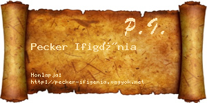 Pecker Ifigénia névjegykártya